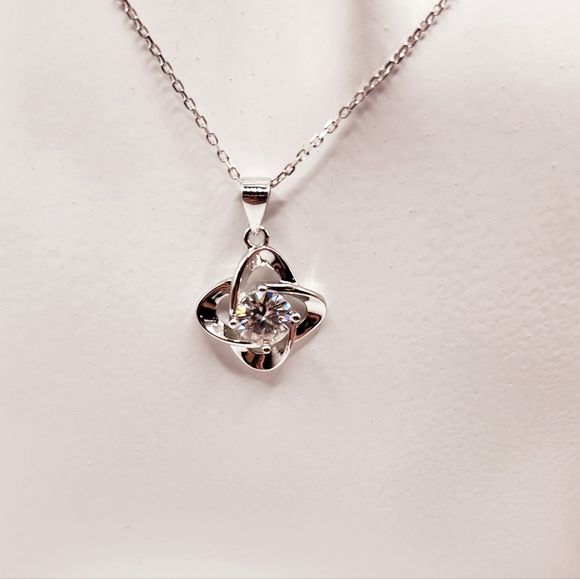 Moissanite Love Knot Pendant - Picture 6 of 8